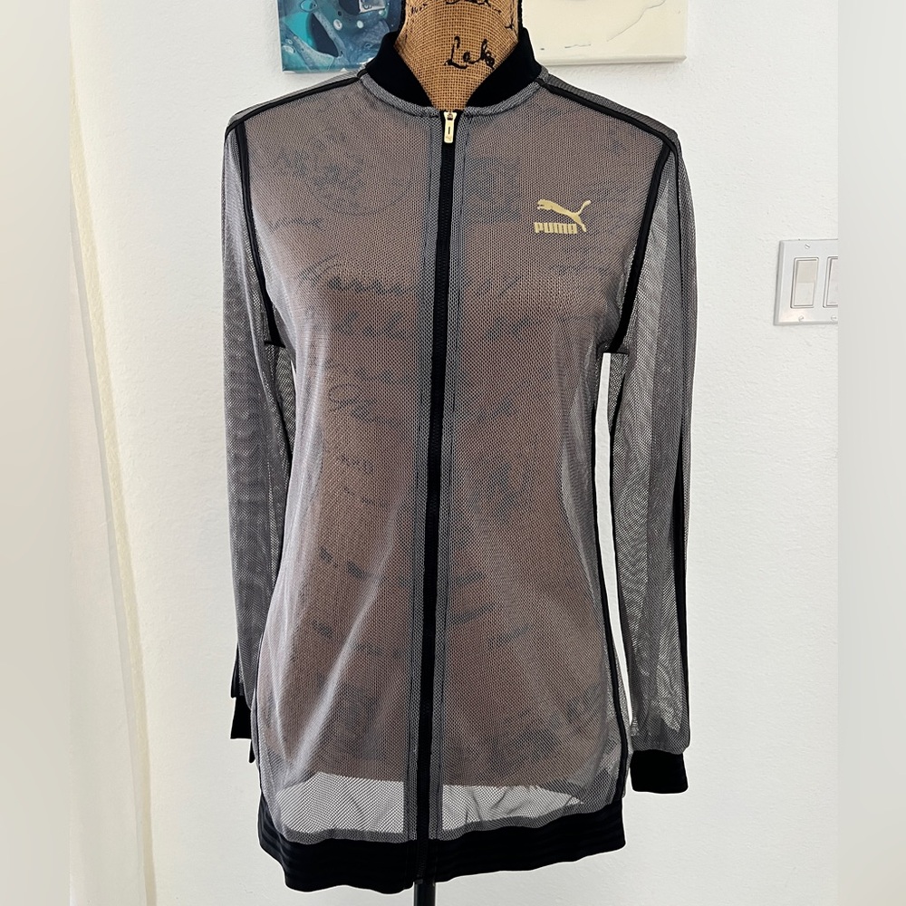 Puma Black and Gold Sheer Jacket